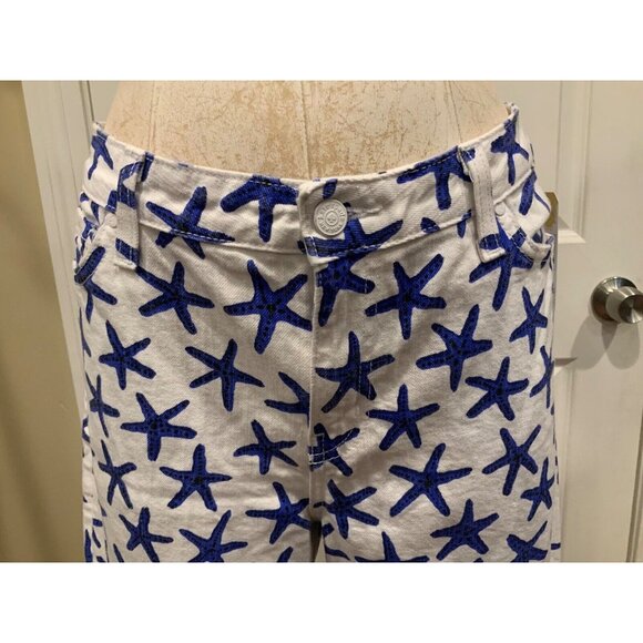 Kate Spade  Broome Street White w/ Blue Starfish Ankle Jeans, Size 31 - Picture 2 of 9